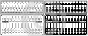 Vector illustration of ancient Chinese traditional mathematical calculation tool, abacus