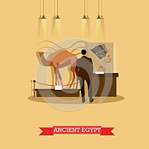 Vector illustration of ancient Egypt exposition in Archaeological museum