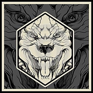 Vector illustration Angry pitbull mascot head