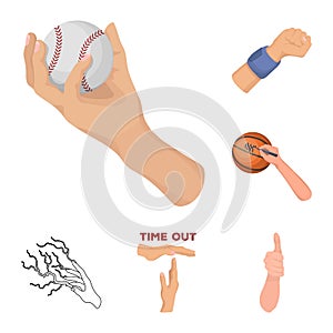 Vector illustration of animated and thumb logo. Collection of animated and gesture stock symbol for web.