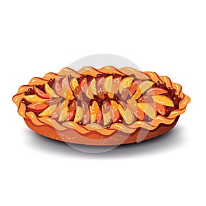 Vector illustration with apple pie crumble.