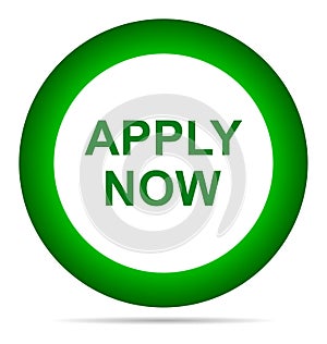 Vector apply now green icon round web button