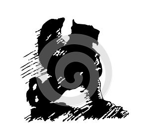 Griffin or chimera graphical profile vector photo