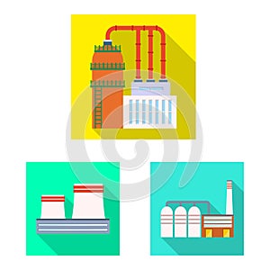 Vector illustration of architecture and technology sign. Set of architecture and building stock symbol for web.