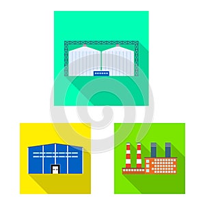 Vector illustration of architecture and technology sign. Set of architecture and building stock vector illustration.