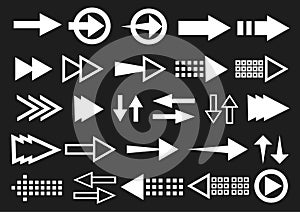 Vector illustration of arrow icons set