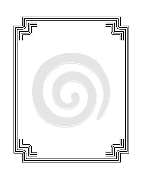 Vector illustration of art deco borders and frames. Creative pattern in the style of the 1920s for your design. EPS