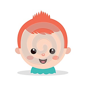 Vector Illustration Artwork Cute youngster with orange spiky haircut.
