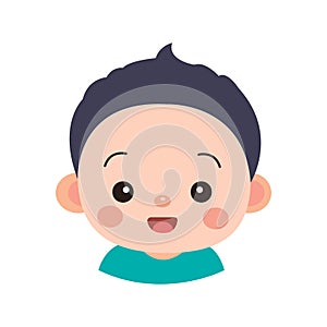 Vector Illustration Artwork Happy Baby Grins with Cute Face .