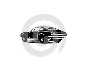 vector illustration of the aston martin v8 coupe car. served with a view from behind. photo