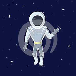 Vector illustration of astronaut floating in space