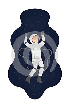 Vector illustration of an astronaut isolated on a black background.