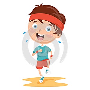 Vector Illustration Of Athlete Kid