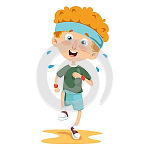 Vector Illustration Of Athlete Kid