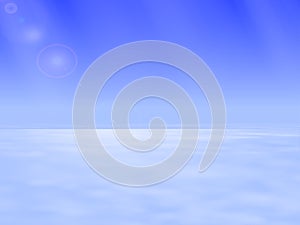 Vector illustration of the atmospheric space above the clouds
