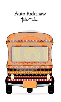 vector illustration of auto rickshaw in Indian art style.