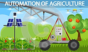 Vector Illustration Automation of Agriculture.