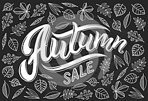 Vector illustration of  Autumn Sale text