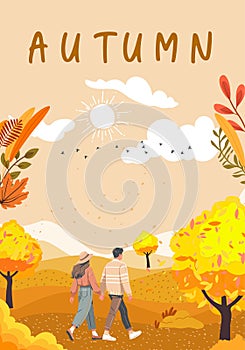Vector illustration of the autumn season