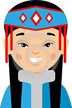 Vector illustration of avatar eskimo children, girl, people