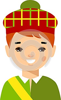 Vector illustration of avatar scot children, boy, people. photo