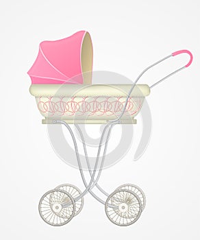 Vector illustration of baby carriage