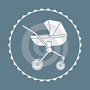 Vector illustration. Baby carriage. Pram. Stroller