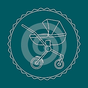 Vector illustration. Baby carriage. Pram. Stroller