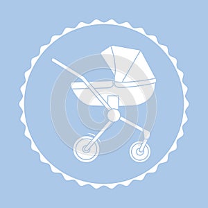 Vector illustration. Baby carriage. Pram. Stroller