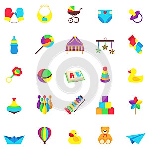 Vector illustration of baby icons set