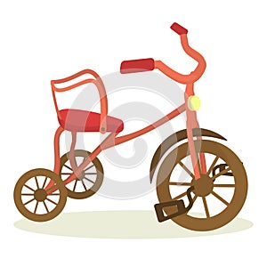 Vector illustration of a baby pink tricycle