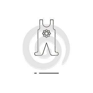 Vector illustration of baby romper line icon on white background