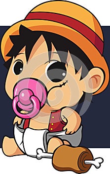 VECTOR ILLUSTRATION baby Straw Hat Luffy
