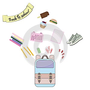 Vector illustration of Back to School supplies.