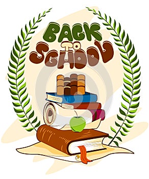 Vector illustration of Back to school text