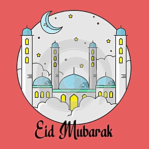 Vector illustration of the background for the celebration of eid al-fitr