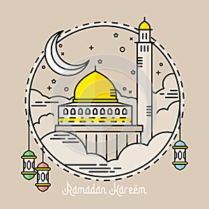 Vector illustration of the background for welcoming the month of ramadan