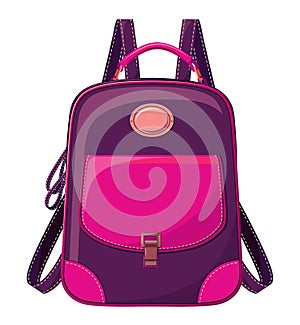 Vector illustration of Backpack, Travelling bag