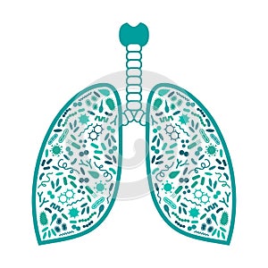 bacteria and virus in respiratory system, lung infection
