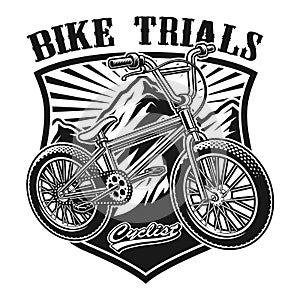 Vector illustration of a badge of bmx bike