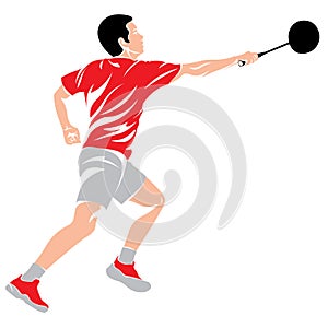 Vector illustration of a badminton player