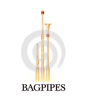 Vector Illustration of Bagpipes for Music Club