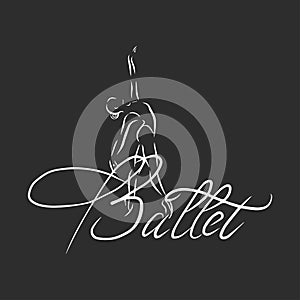 Vector illustration ballerina icon in dance. Design poster ballet school, dance studio