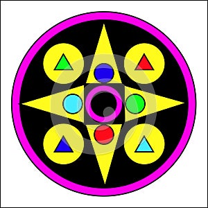 Vector illustration, based on the karmic wheel
