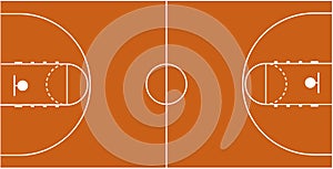 Vector Illustration of the Basketball Court