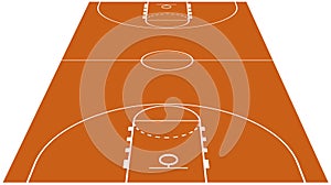 Vector Illustration of the Basketball Court