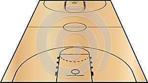 Vector Illustration of the Basketball Court