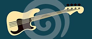 Vector illustration bass guitar logo