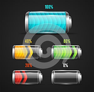 Vector illustration of Battery level indicator