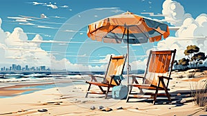 Vector illustration of beach background